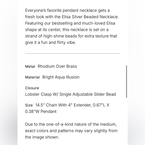 NWT Kendra Scott Elisa Beaded Necklace - Picture 5 of 6